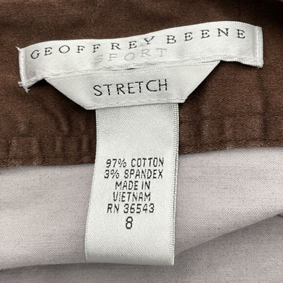 Geoffrey Beene Stretch VTG Brown Skirt Colorful Dot Border Hem Size 8 - Picture 5 of 8